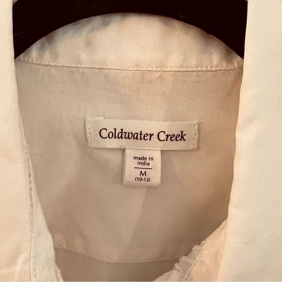 Coldwater Creek Blouse Womens  Ivory Size Medium Cottagecore Lightweight Romance - Picture 5 of 8